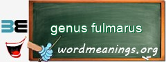 WordMeaning blackboard for genus fulmarus